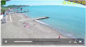 Веб камера Сочи. Пляж пансионата Кукуруза